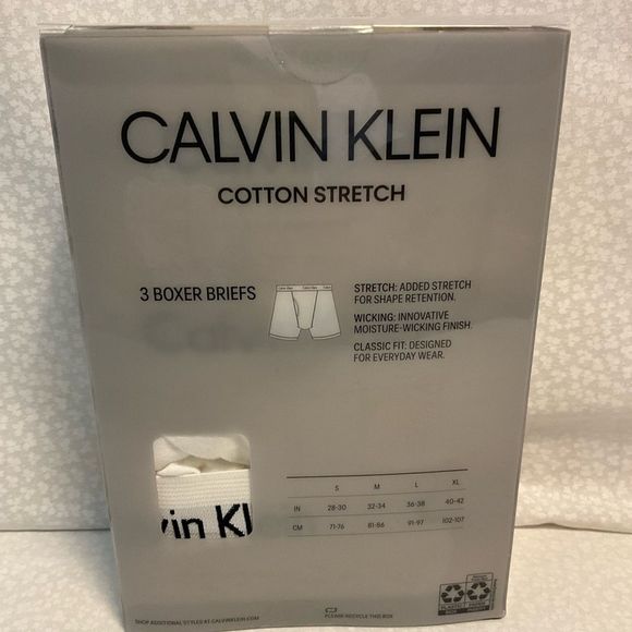 Calvin Klein Men's Cotton Stretch 3-Pack White Boxer Brief - Picture 2 of 5